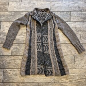 Gottardi Made In Italy Alpaca Wool Blend Long Cable Knit Cardigan Sweater S